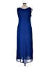 Studio 1 100% Polyester Solid Blue Casual Dress Size 14 - photo 2