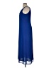 Studio 1 100% Polyester Solid Blue Casual Dress Size 14 - photo 5
