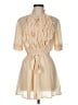 Project Alabama 100% Silk Solid Tan Ivory Short Sleeve Silk Top Size 6 - photo 1