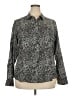 Foxcroft 100% Cotton Animal Print Gray Long Sleeve Blouse Size 18 - photo 1