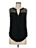 Pixley Black Sleeveless Button-Down Shirt Size M - photo 1