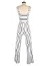 Derek Heart Stripes White Jumpsuit Size S - photo 2