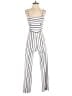 Derek Heart Stripes White Jumpsuit Size S - photo 1