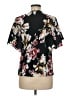 Unique Vintage 100% Polyester Floral Black Short Sleeve Blouse Size 6 - photo 2