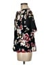 Unique Vintage 100% Polyester Floral Black Short Sleeve Blouse Size 6 - photo 5