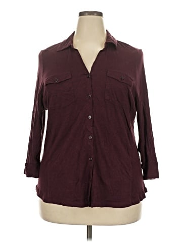 Cato 3/4 Sleeve Button-Down Shirt (view 1)