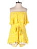 Pink Lily 100% Rayon Print Yellow Romper Size M - photo 1