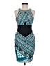 Hale Bob Graphic Teal Cocktail Dress Size M - photo 1