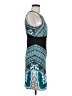 Hale Bob Graphic Teal Cocktail Dress Size M - photo 4