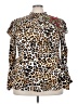 Ashley Stewart Animal Print Brown Long Sleeve Blouse Size 22 Plus - photo 1