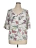 Cupio Floral Silver Short Sleeve T-Shirt Size XL - photo 1