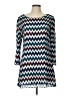 Speechless 100% Polyester Chevron-herringbone Blue Casual Dress Size L - photo 1