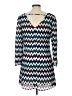 Speechless 100% Polyester Chevron-herringbone Blue Casual Dress Size L - photo 2