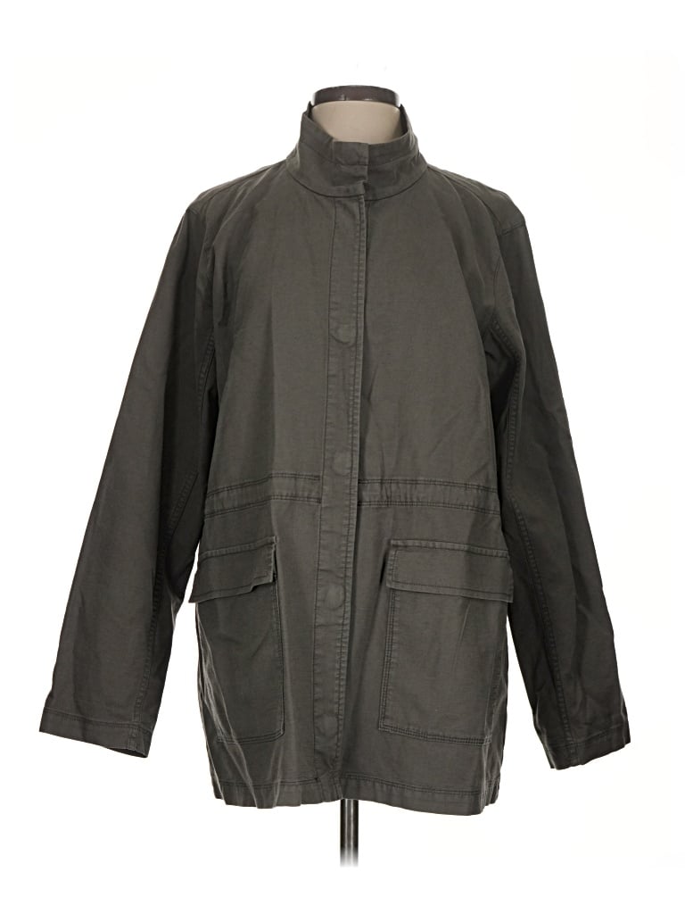 Pre-owned Eileen Fisher Raincoat In Green