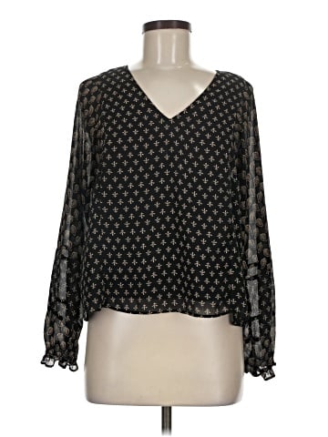 Madewell Sheer-Sleeve Top in Brushstroke Paisley Mix (view 1)
