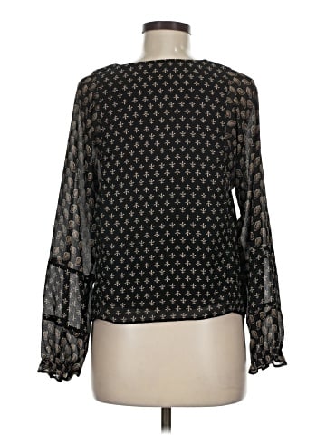Madewell Sheer-Sleeve Top in Brushstroke Paisley Mix (view 2)