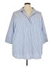 Tuckernuck 100% Polyester Stripes Blue 3/4 Sleeve Blouse Size 5X (estimated) - photo 1