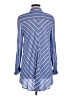 Max Studio 100% Rayon Stripes Blue Long Sleeve Button-Down Shirt Size M - photo 2