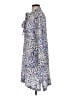 Robert Graham 100% Silk Print Blue Casual Dress Size M - photo 5