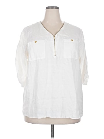 Company Ellen Tracy 3/4 Sleeve Button-Down Shirt (view 1)