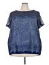 Halogen 100% Polyester Blue Short Sleeve Blouse Size 3X - photo 1