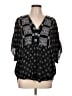 BCBGMAXAZRIA 100% Viscose Black 3/4 Sleeve Blouse Size L - photo 1