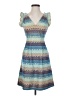 Tabitha 100% Polyester Print Blue Casual Dress Size 2 - photo 1