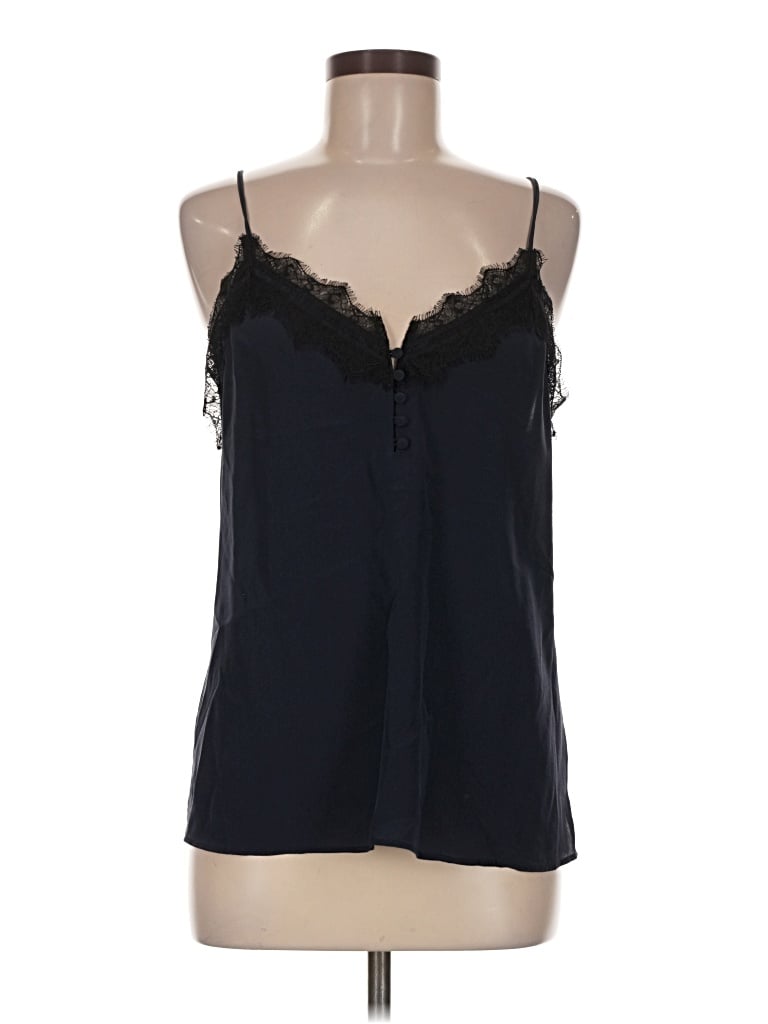 Pre-owned Chelsea28 Sleeveless Silk Top Black Sweetheart Neckline Tops