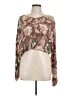 Angie 100% Rayon Brown Long Sleeve Blouse Size L - photo 1
