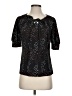 NY Collection Polka Dots Black Short Sleeve Blouse Size S - photo 1