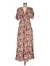 Timing 100% Rayon Floral Brown Casual Dress Size M - photo 1