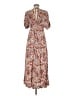 Timing 100% Rayon Floral Brown Casual Dress Size M - photo 2