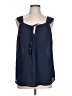 DR2 100% Polyester Blue Sleeveless Blouse Size L - photo 1