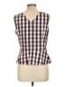 Etcetera 100% Cotton Burgundy Sleeveless Blouse Size 12 - photo 2