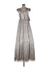 Aidan Mattox Metallic Silver Cocktail Dress Size 8 - photo 1