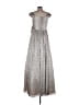 Aidan Mattox Metallic Silver Cocktail Dress Size 8 - photo 2