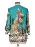 Soft Surroundings 100% Polyester Animal Print Teal 3/4 Sleeve Blouse Size L (petite) - photo 2