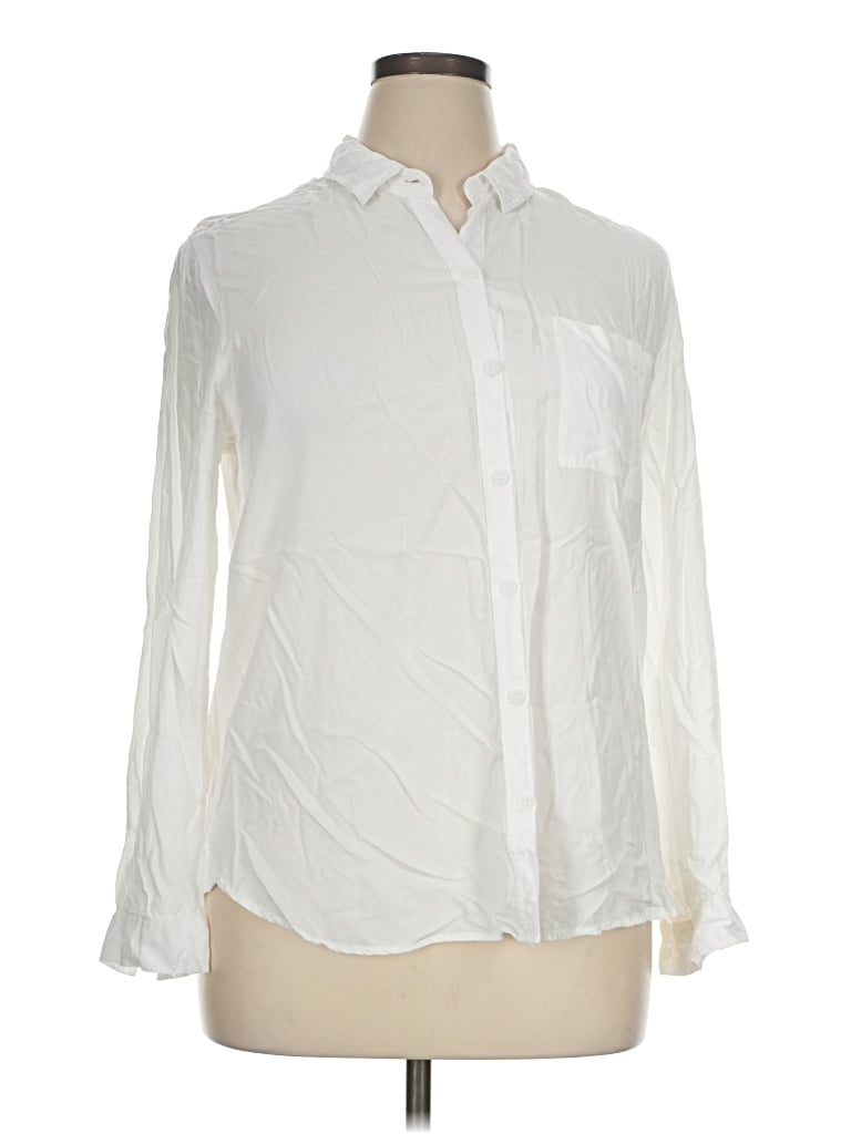 Pre-owned Beachlunchlounge Long Sleeve Blouse In Ivory
