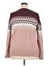 L.L.Bean Chevron-herringbone Burgundy Pullover Sweater Size 3X - photo 2