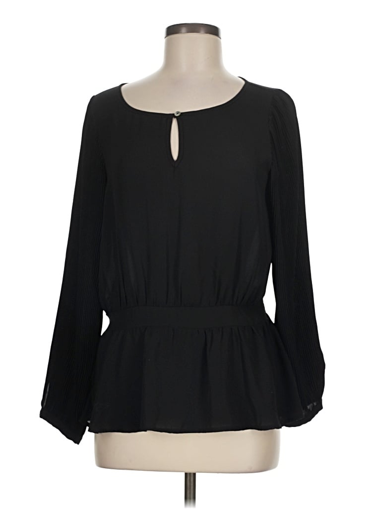 Pre-owned Daniel Rainn Long Sleeve Blouse In Black
