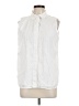 Ann Taylor 100% Cotton White Sleeveless Button-Down Shirt Size L - photo 1