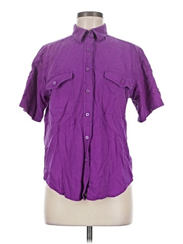 Basic Editions Short Sleeve Silk Top (view 1)