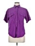 Basic Editions 100% Silk Purple Short Sleeve Silk Top Size M - photo 1