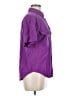 Basic Editions 100% Silk Purple Short Sleeve Silk Top Size M - photo 4