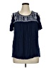 St. John's Bay 100% Polyester Blue Short Sleeve Blouse Size XL - photo 1
