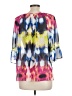 Milly 100% Polyester Blue 3/4 Sleeve Blouse Size L - photo 2