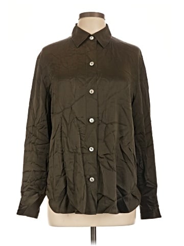 Vince. Long Sleeve Silk Top (view 1)