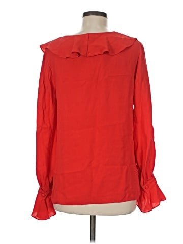 Lafayette 148 New York Long Sleeve Silk Top (view 2)
