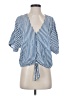 Paige Blue Short Sleeve Blouse Size S - photo 1