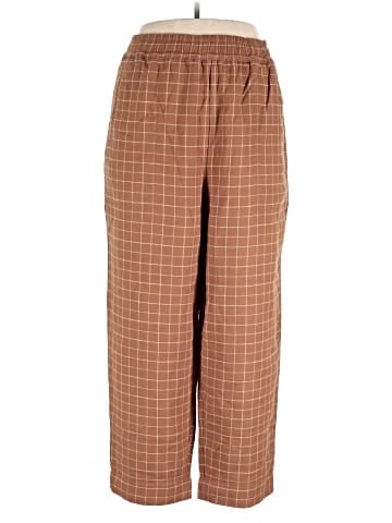 Madewell Tall Waffleback Pull-On High-Rise Tapered Pants in Windowpane (view 1)